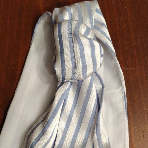 NWT Banana Republic One Shoulder Blue/White Stripe Satin Fit & Flare Dress, 12 - Picture 7 of 10